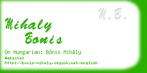 mihaly bonis business card